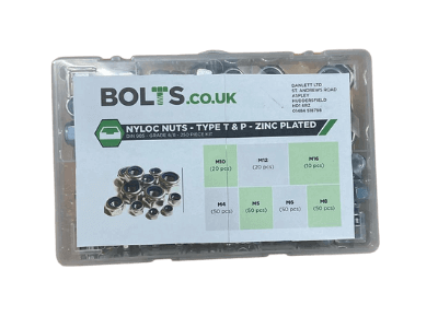 Nut Multi Kit - Nyloc Nuts Type T/P Grade 6/8 - BZP - Assorted Box
