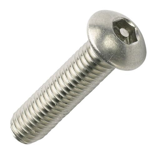 M10 x 60mm - Security Machine Screw Tamper Resistant Pin Hex Button Head - A2 Stainless Steel - Pack of 2