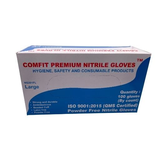 Gloves Powder Free Large - Blue Nitrile - Pack of 100