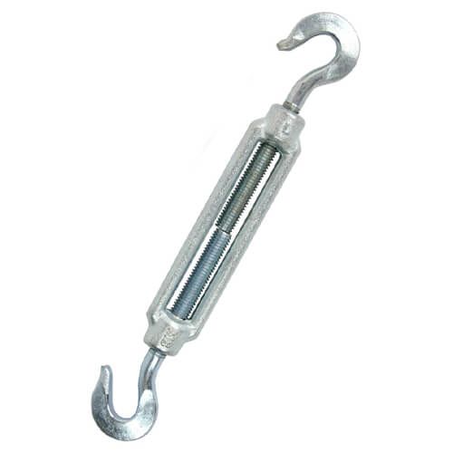 12mm - Hook and Hook Bolt Straining Screw - Galvanised Forged - Pack of 2
