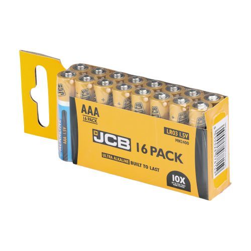 AAA JCB Ultra Alkaline Batteries - Pack of 16