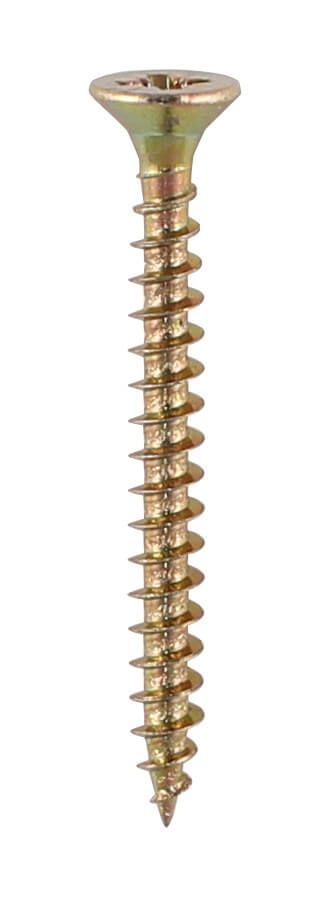 4mm x 30mm - Chipboard Woodscrew Hardened Pozidrive Countersunk - YBZP - Industry Pack of 1000