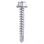 12G (5.5mm) x 45mm - Self Drilling Screw No2 Point Hexagon - BZP - Pack of 100