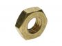 M12 x 1.25P - Lock Nut Hexagon 17mm A/F 7mm Thick - Brass - Pack of 25
