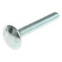 M12 x 75mm - Coach Bolt with Nut Grade 4.6 DIN 603 - BZP - Pack of 25
