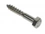 6mm x 30mm - Coach Screw Hexagon DIN 571 - A2 Stainless Steel - Pack of 200