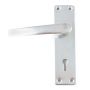 Locking Door Handle - Wells - Polished Aluminium - Pair