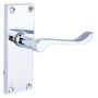 153mm x 40mm - Scroll Lock Door Handle - Victorian - Polished Chrome - Pair