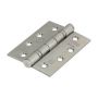 101mm x 76mm x 3mm - Ball Bearing Fire Door Hinge Grade 13 - Polished Stainless Steel - Pair