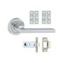 Round Rose Door Handle Pack - Radmore - Polished Chrome Plated - Pair