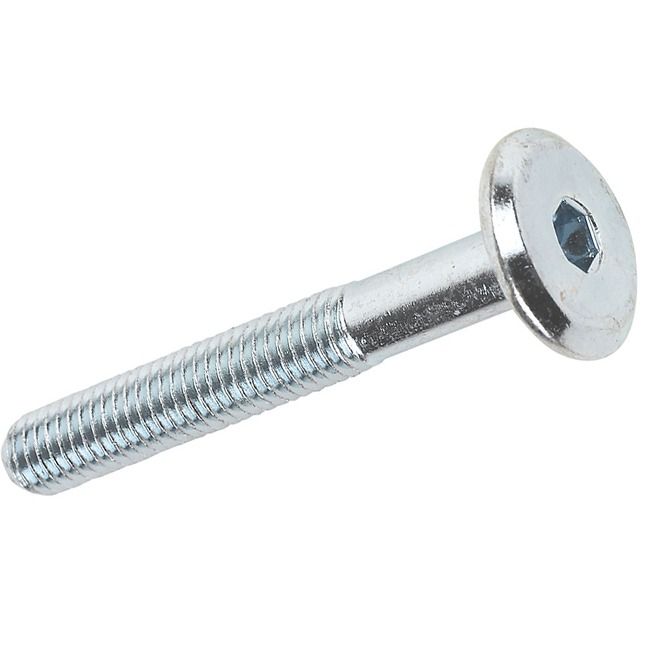 M6 x 12mm - Flat Head Furniture Bolts Type KF - BZP - Pack of 5