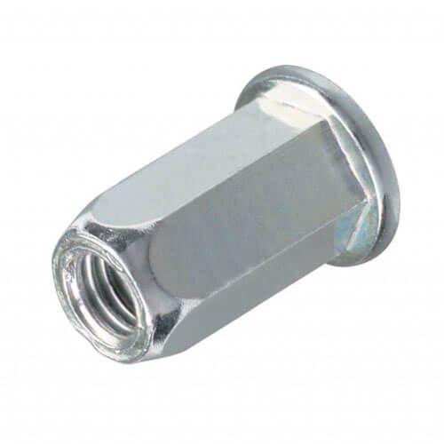 M8 - Rivet Nut Flange Hexagon Head FLH8-HH - BZP - Pack of 25