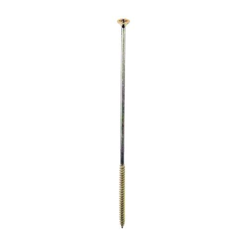 6mm x 220mm - Chipboard Woodscrew Hardened Pozidrive Countersunk - YBZP - Pack of 100