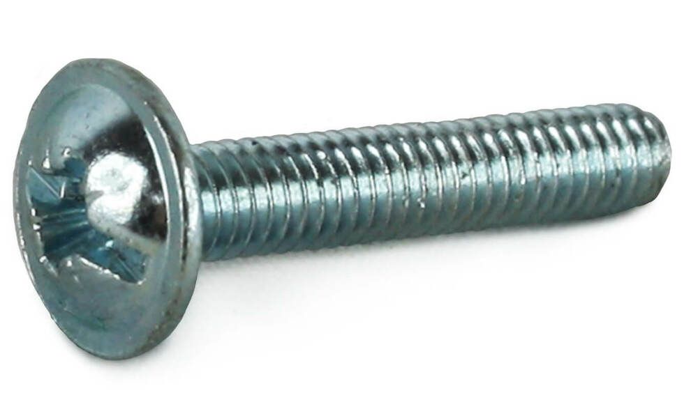 M5 x 10mm - Machine Screw Pozidrive Flange - BZP - Pack of 25