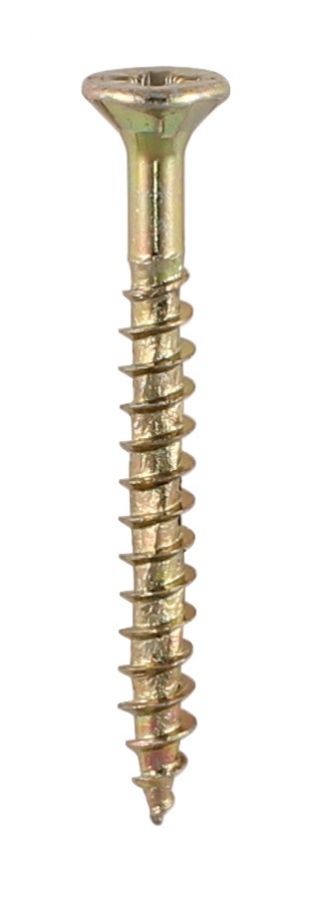 4mm x 60mm - Woodscrew Velocity Pozidrive Countersunk - YBZP - Pack of 200