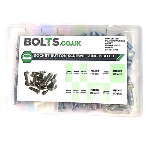 Socket Buttons Multi Kit - ISO 7380 Grade 10.9 - Zinc Plated - Assorted Box