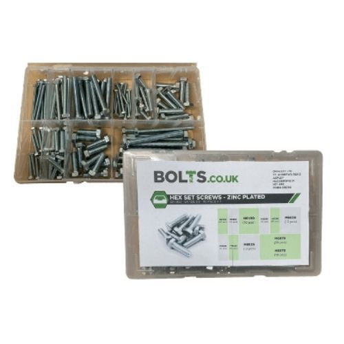 Set Screw Multi Kit - Hexagon Set Screw DIN 933 Grade 8.8 - BZP - Assorted Box