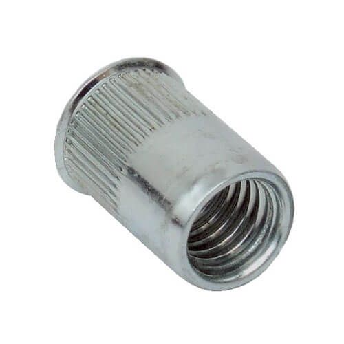 M6 x 15.5mm - Rivet Nut Countersunk Thin Sheet Grip Range 1.0mm-4.0mm - Aluminium - Pack of 25