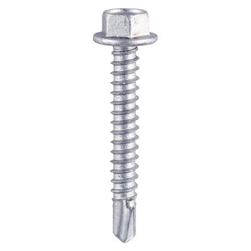 12G x 25mm - Self Drilling Screw No3 Point Hexagon - BZP - Pack of 250