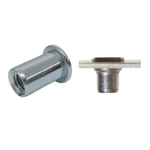 M5 x 13mm - Rivet Nut Flange Head Grip Range 0.5mm-3.0mm - Steel - Pack of 25