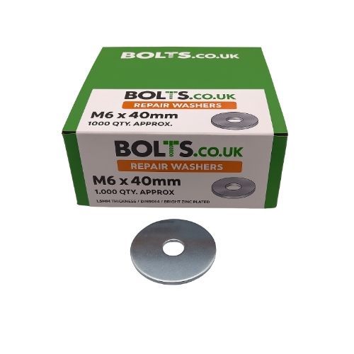 M6 x 40mm - Repair Penny Washer - BZP - Industry Pack of 1000