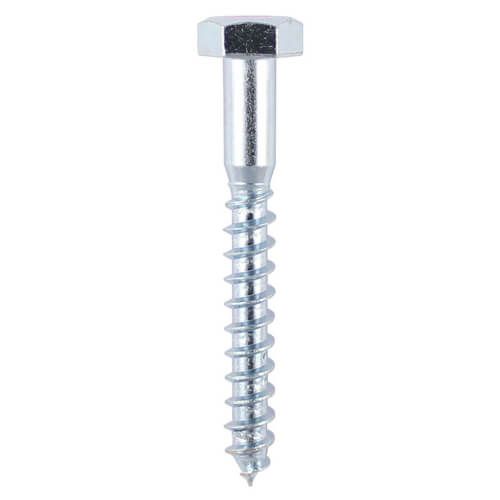 10mm x 200mm - Coach Screw Hexagon DIN 571 - BZP - Pack of 100