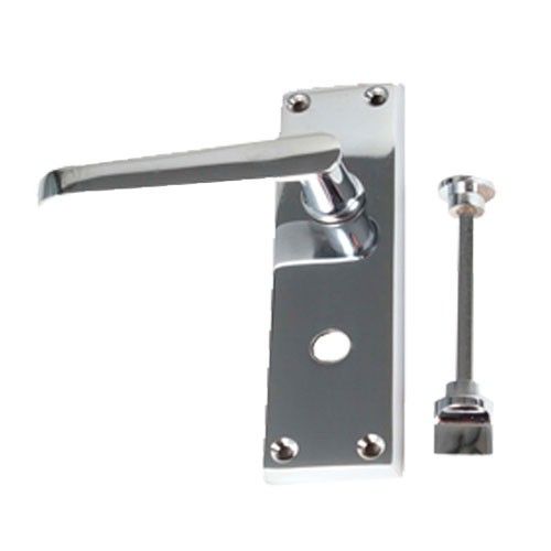 Bathroom Door Handle - Victorian - Chrome Plated - Pair
