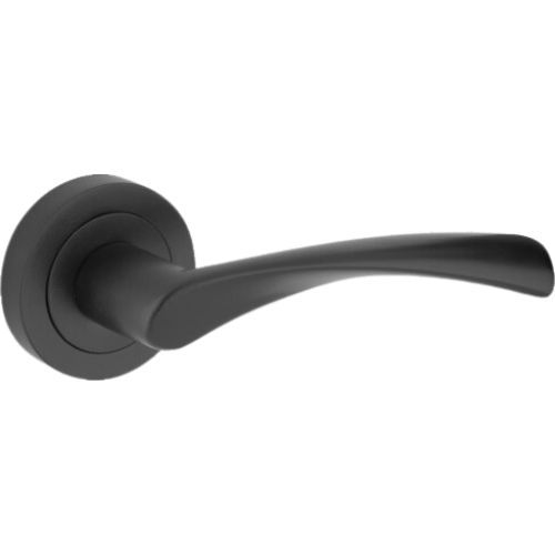 Round Rose Door Handle - Stirling - Fire Rated - Matt Black - Pair