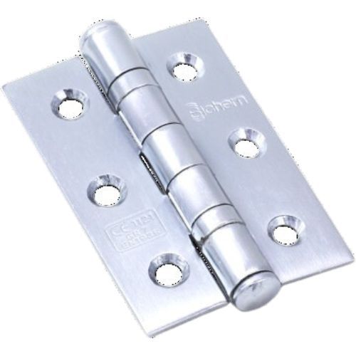 76mm x 51mm - Ball Bearing Fire Door Hinge Grade 7 - Polished Chrome - Pair