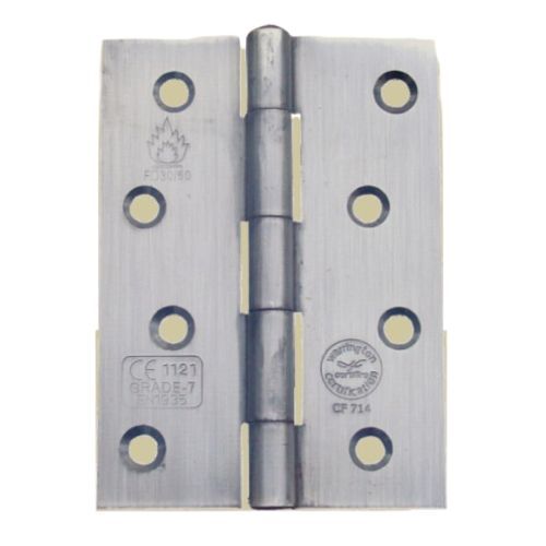 76mm - Plain Bearing Butt Hinge Fire Rated - Polished Chrome - Pair