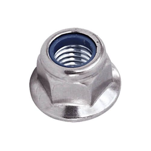 M8 - Nyloc Nut Plain Flange DIN 6926 - BZP - Pack of 10