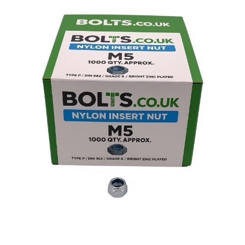 M5 - Nyloc Nut Type P DIN 982 Grade 8 - BZP - Industry Pack of 1000