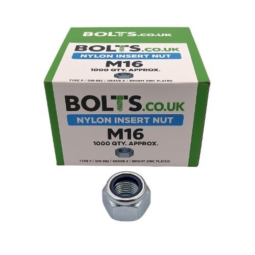 M16 - Nyloc Nut Type P DIN 982 Grade 8 - BZP - Industry Pack of 1000