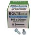 M8 x 20mm - Hexagon Set Screw DIN 933 Grade 8.8 - BZP - Industry Pack of 1000