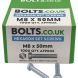 M8 x 50mm - Hexagon Set Screw DIN 933 Grade 8.8 - BZP - Industry Pack of 1000
