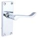 118mm x 40mm - Scroll Latch Door Handle - Victorian - Fire Rated - Polished Chrome - Pair