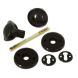 53mm - Plastic Rim Mortice Knob - Black - Pair
