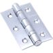 76mm x 51mm - Ball Bearing Fire Door Hinge Grade 7 - Polished Chrome - Pair