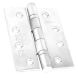76mm x 100mm - Ball Bearing Fire Door Hinge Grade 13 - Polished Stainless Steel - Pair