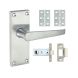 Latch Door Handle Complete Pack - Victorian Straight - Satin Chrome - Pair