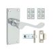 Latch Door Handle Pack - Victorian Scroll - Satin Chrome - Pair