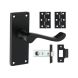 Latch Door Handle Pack - Victorian Scroll - Matt Black - Pair