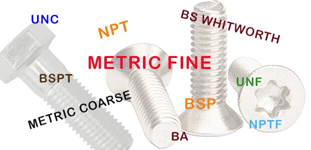 A guide to the various thread types found on fasteners in the UK