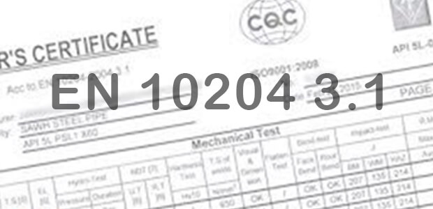 What is European Standard EN 10204 3.1?