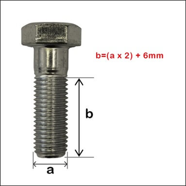 Bolts up to 125mm long
